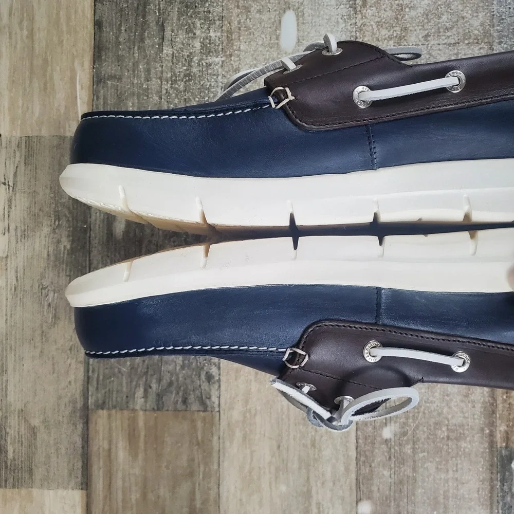 Birkenstock Idaho Mens Boat Shoes 11 Navy Cohiba Natural Leather Casual Sneakers